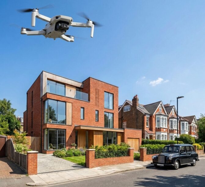 RICS property drone survey inspecting residential roof and structure – Surveying People